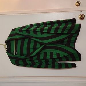 I-N-C Emerald Green and Black Stripped Light Weight Sweater, Size 3XL
